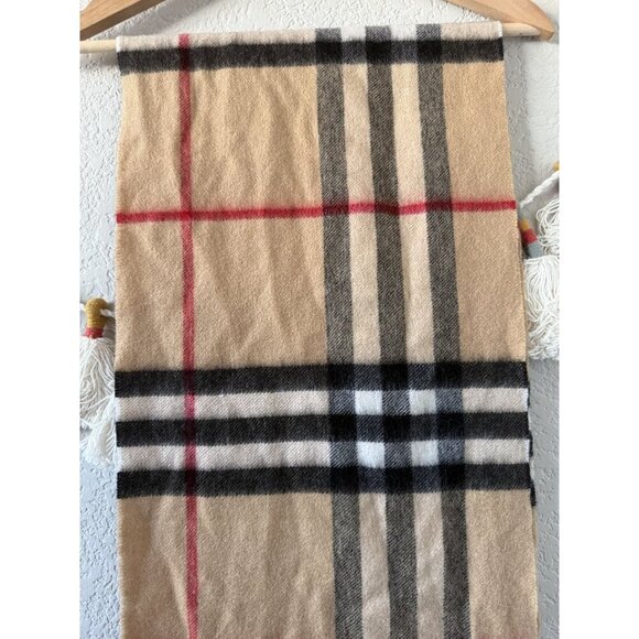 Burberry Fringed Checkered 100% Cashmere Scarf Unisex Designer Classic Timeless - Picture 7 of 7